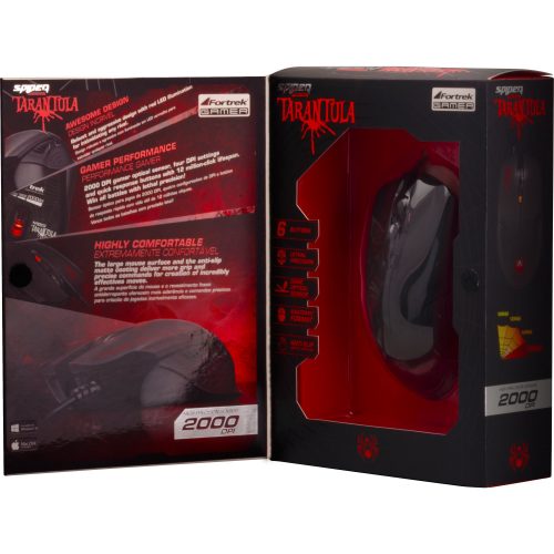 MOUSE GAMER Novo FORTREK OM 702 PRETO VERMELHO SPIDER TARANTULA Venda