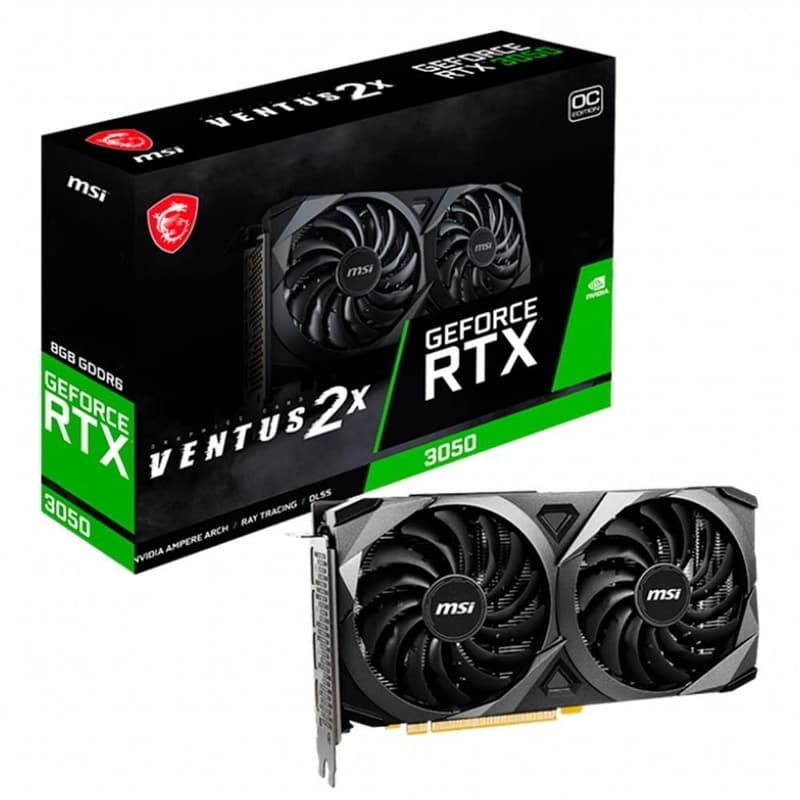 Placa de Vídeo 8GB Gf Rtx3050 Msi Ventus 2X Oc 912-V397-448 Ddr6 HDMI/Dp