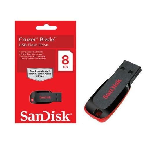 PENDRIVE 8GB SANDISK Z50 VERMELHO E PRETO USB 2.0