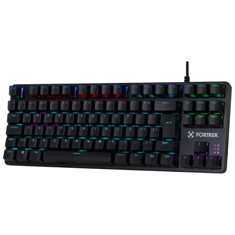 Teclado Gamer USB Mecânico Black Hawk Compacto Fortrek