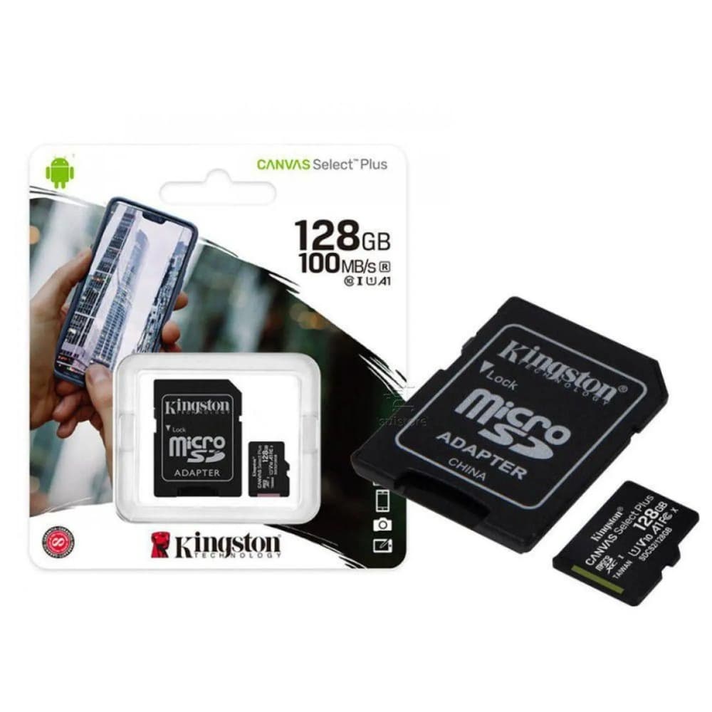 MICRO SD 128GB KINGSTON CLASSE 10 CANVAS 100MB/S 2X1