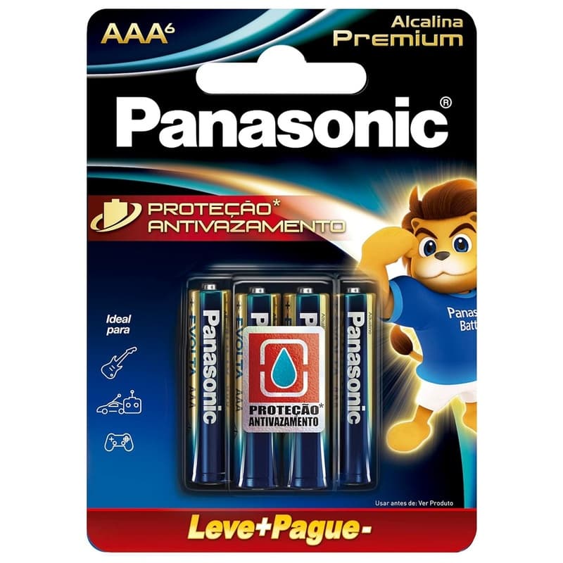 Pilha Aaa Alcalina Premium C/6 Panasonic