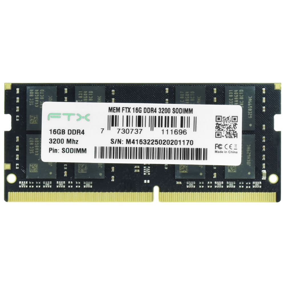 MEMÓRIA NOTEBOOK DDR4 16GB PC3200 FTX