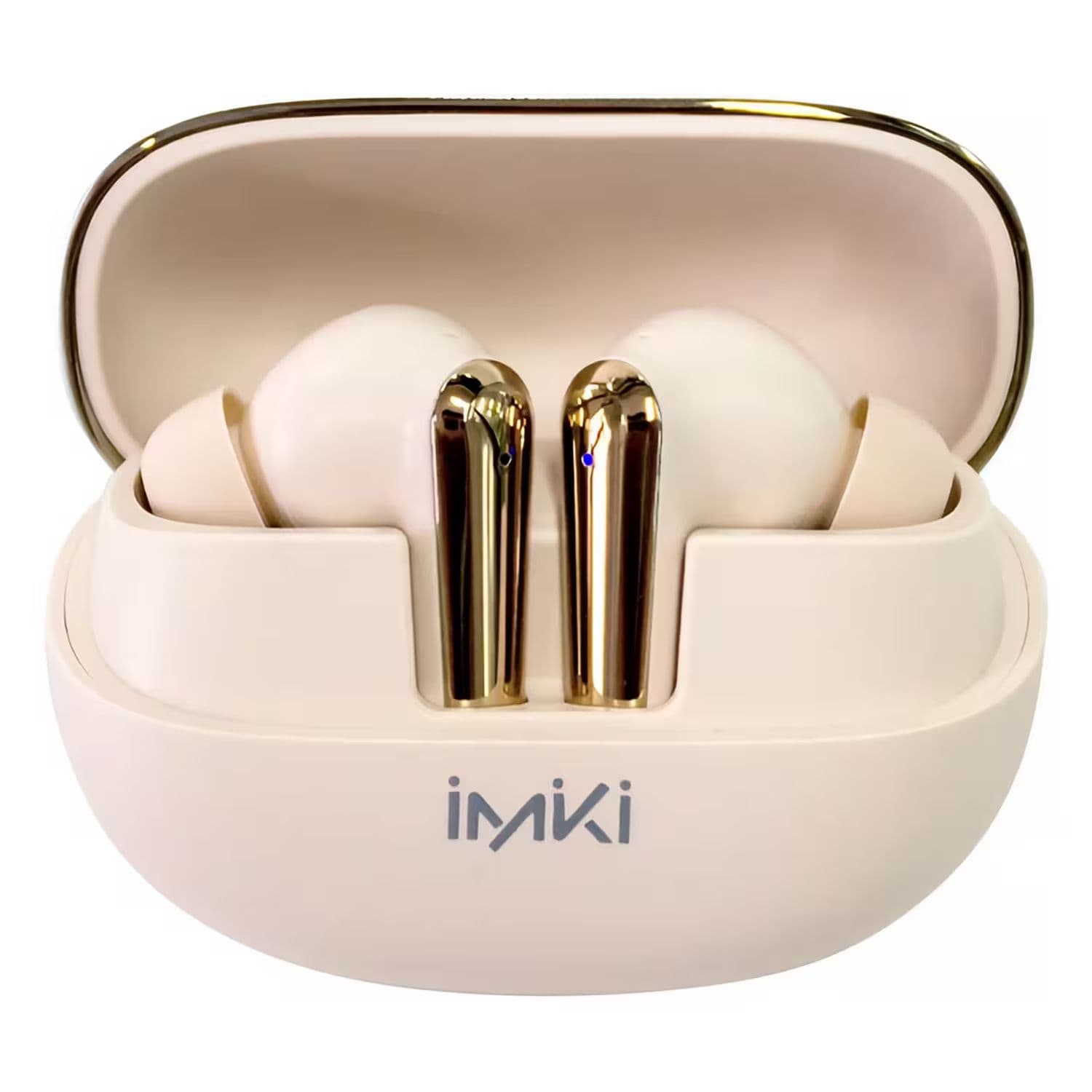 FONE DE OUVIDO AURICULAR BT IMIKI T14 BEGE E DOURADO