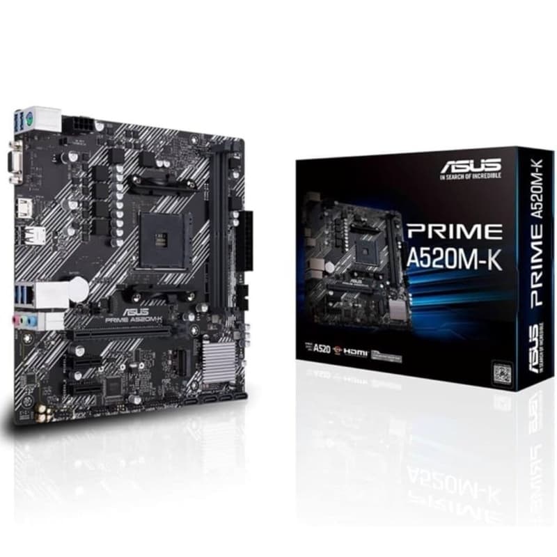 Placa Mãe Am4 Asus AMD A520m-k Prime M.2/HDMI/VGA/DVI/DDR4