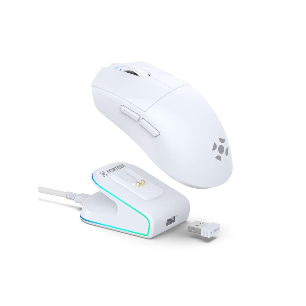 MOUSE SEM FIO CARREGAMENTO MAGNETICO LOYAL FORTREK BRANCO