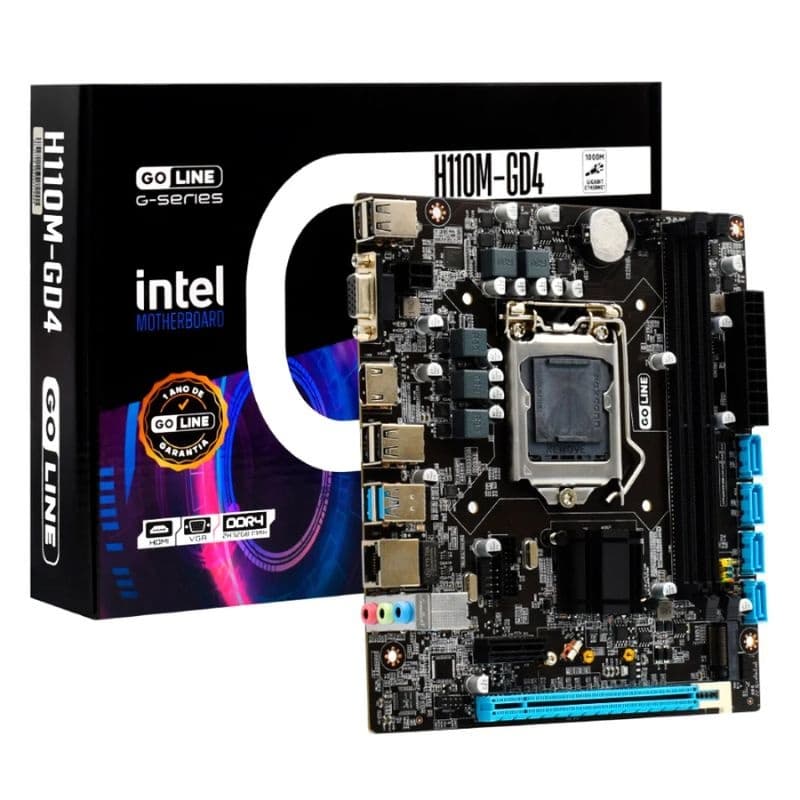 Placa Mãe 1151 Goline H110m Gd4 M.2/VGA/HDMI DDR4 6/7/8/9 G