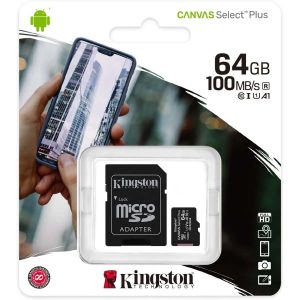 micro sd 64gb kingston com adaptador 100mb s 2x1 50098 2000 201917 1