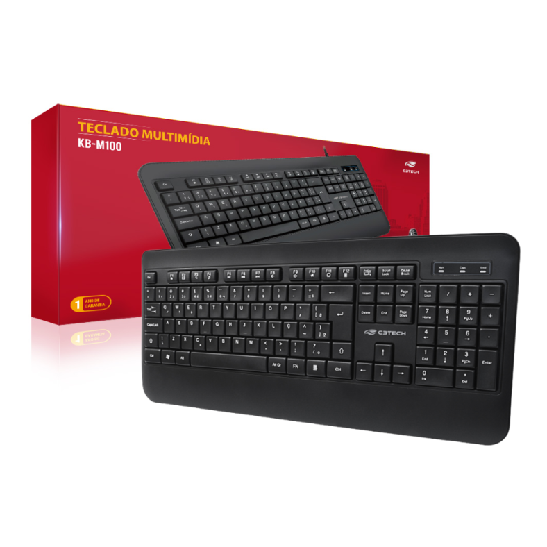 Teclado Usb Multimidia Kb M100bk Preto C3t 1511