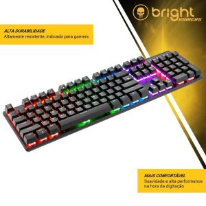 Teclado Gamer USB Mecanico Tank Gtc560 Bright Preto