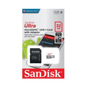 Micro SD 32gb Sandisk Classe 10 Ultra com Adaptador 80mb/s 2X1