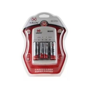 Carregador de Pilha com 2 Pilhas AA e 2 Pilhas AAA MO Cp53 MOX