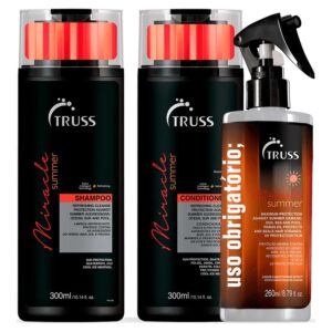 SHAMPOO E CONDICIONADOR TRUSS MIRACLE SUMMER+LEAVE IN – 3 PRODUTOS