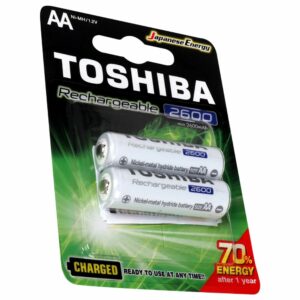 Pilha Recarregável AA 1,2v 2600mah Tnh6gae Toshiba (cartela com 2 Unid.) – CXF / 10