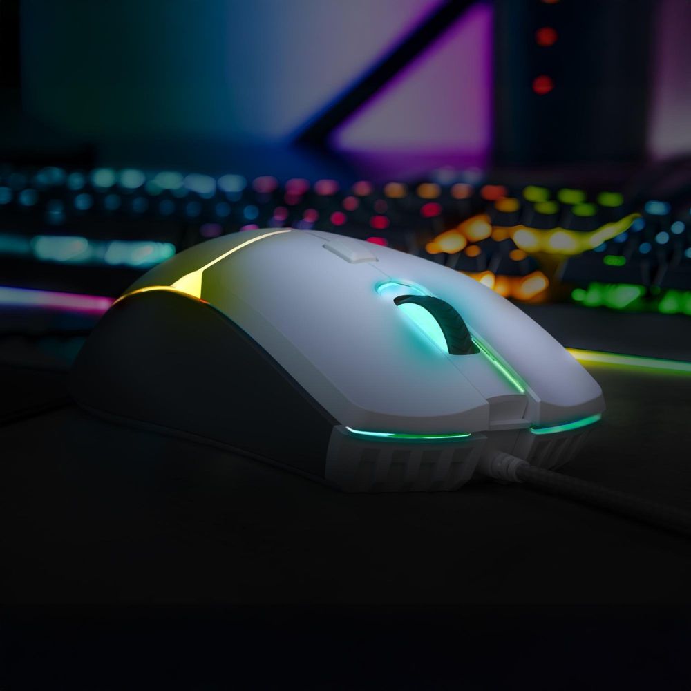 Mouse USB Gamer Crusader RGB 7200dpi Fortrek Branco - Image 5