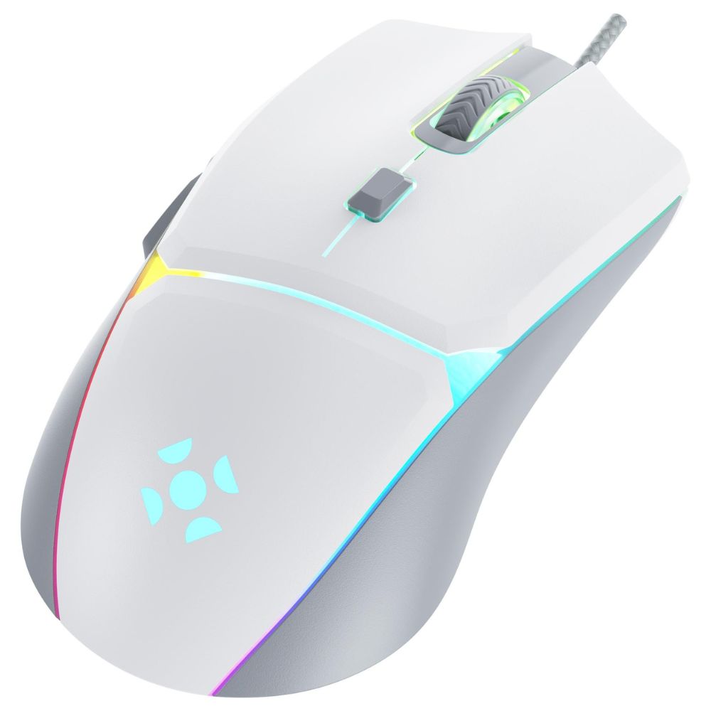 Mouse USB Gamer Crusader RGB 7200dpi Fortrek Branco